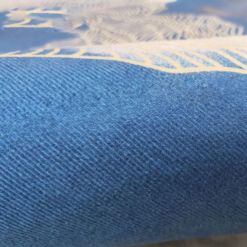 Modern Living Room Area Rug Round Contrast Panel Carpet Polyester Area Rug with Non-Slip Backing