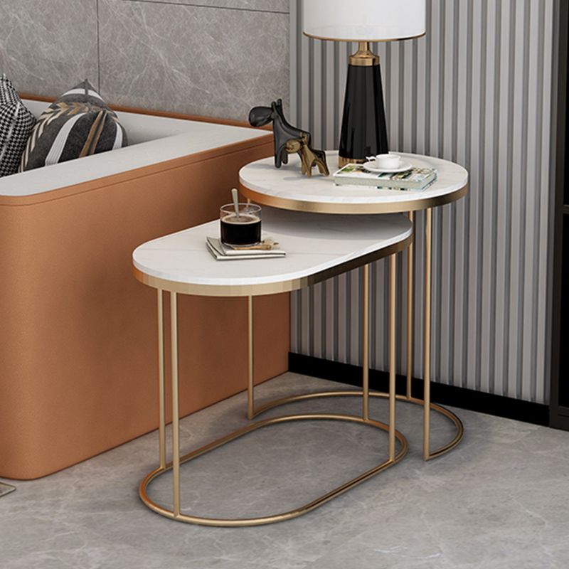 18.36" Tall Side End Table Contemporary Metal Frame Side Accent Table