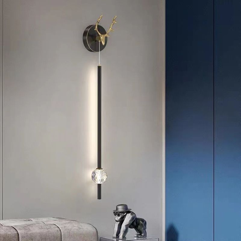 Modern Metal Wall Sconce LED Geometric Shape Wall Light with Acrylic Shade for Bedroom