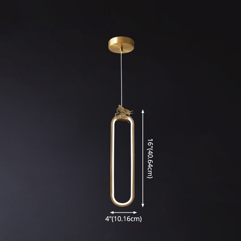 Ciondolo a ciondolo a ciondolo a led in bronzo leggero moderno ciondolo a soffitto creativo