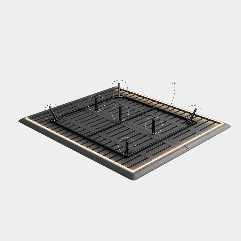 85.43 inch Wide Mid-Century Modern Platform Bed Frame Solid Wood Bed