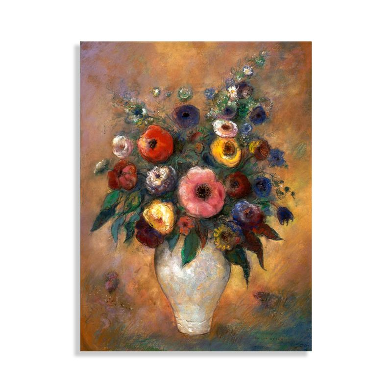Canvas Textured Art French Country Style Bouquet and Vase Painting, Multiple Sizes