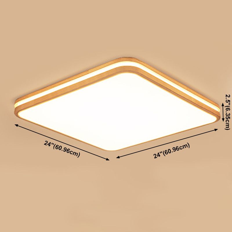 Geometry Shape LED Ceiling Lamp Modern Wood 1 Light Flush Mount for Dining Room Aisle