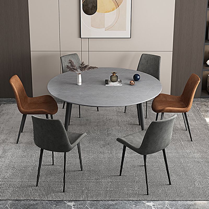Modern Dining Table Round Extendable 51-inch Diameter Dining Table for Dining Room