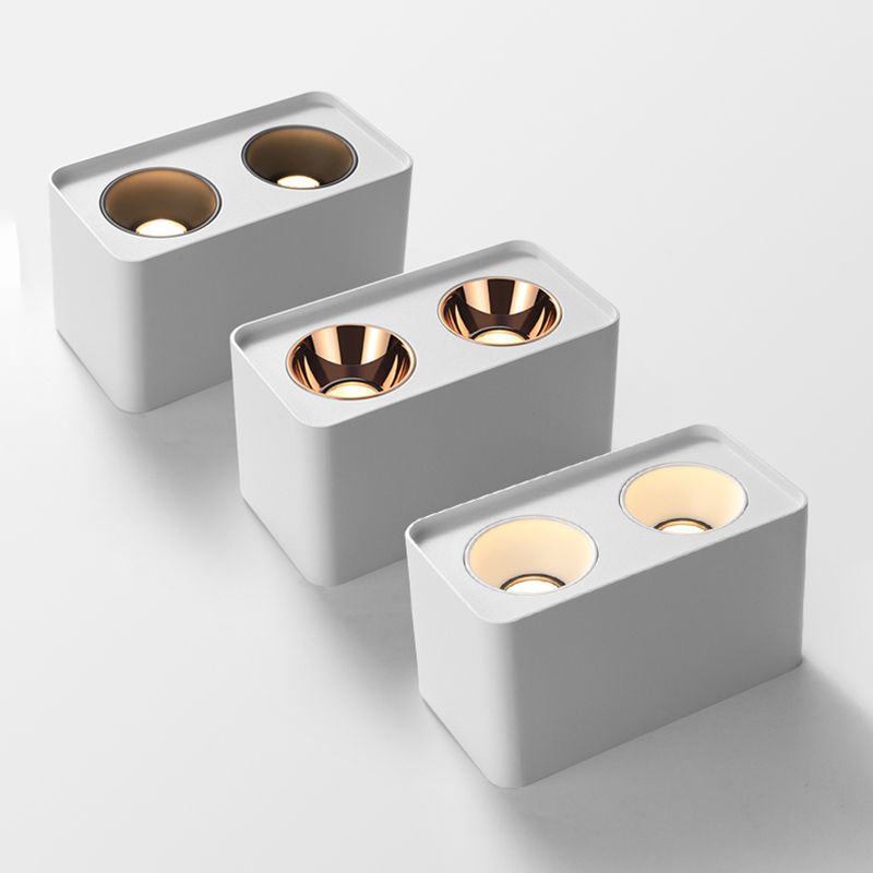 Plafonnier LED de forme rectangulaire, Style Simple et moderne, en aluminium, 2 lumières, montage encastré pour étude