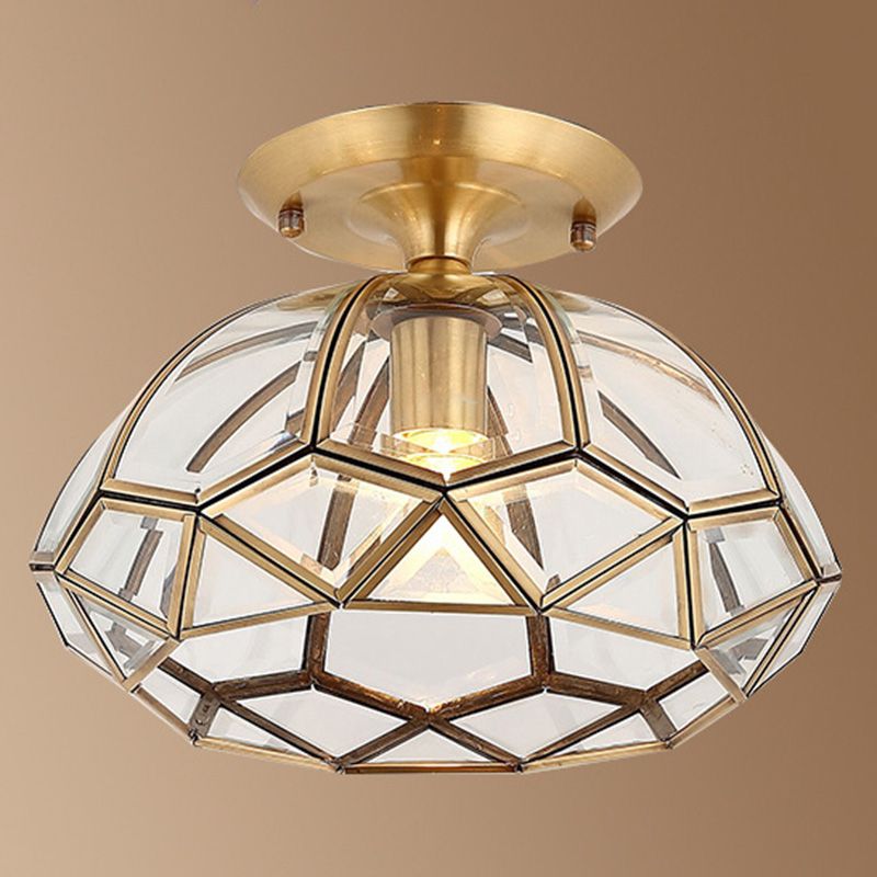 Aparte de la luz de techo de vidrio Fije de montaje de techo de dormitorio dorado tradicional