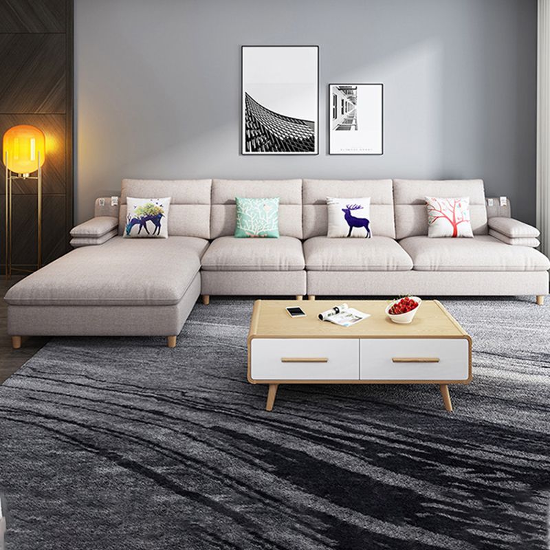 40.94 " H Cotton Blend Pillow Top Arm Sofa & Chaise for Living Room