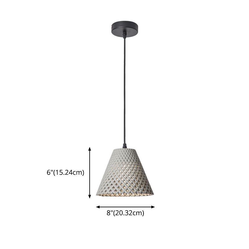 1 Licht ausgehöhlte Suspensionsbeleuchtung Nordisches Kunstzement-Anhänger Licht für Wohnzimmer