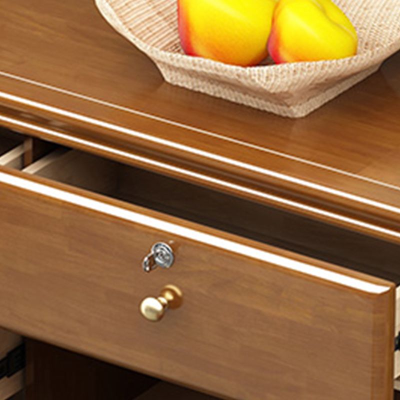 39.4" Tall Solid Wood Chest 6 - Drawer and 1 - Door Accent Cabinet