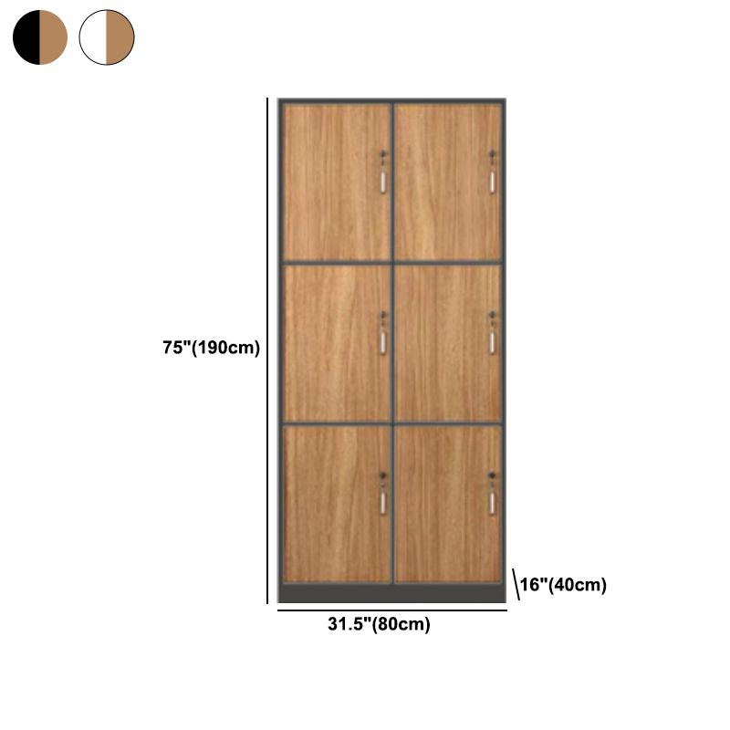 Contemporary Brown Storage Cabinet Manufactured Wood Hinged Door Cabinet
