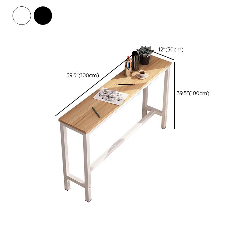 Contemporary Manufactured Wood Bar Table with Metal Base for Home