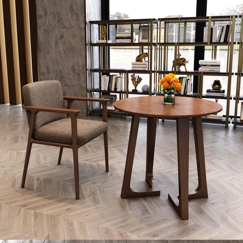 Wood Abstract End Table Traditional Espresso/Natural Sofa Side End Table for Living Room