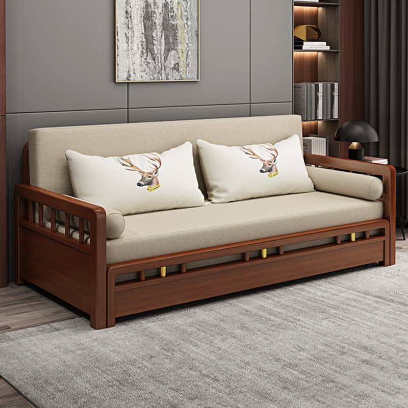 No Distressing Convertible Sofas Cotton Blend Sleeper Sofa with Storage