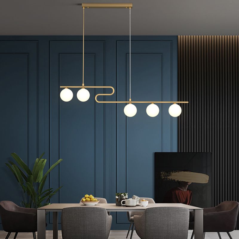 Runde Esszimmer Island Beleuchtung Fixture Glas modernes hängendes Licht in Gold