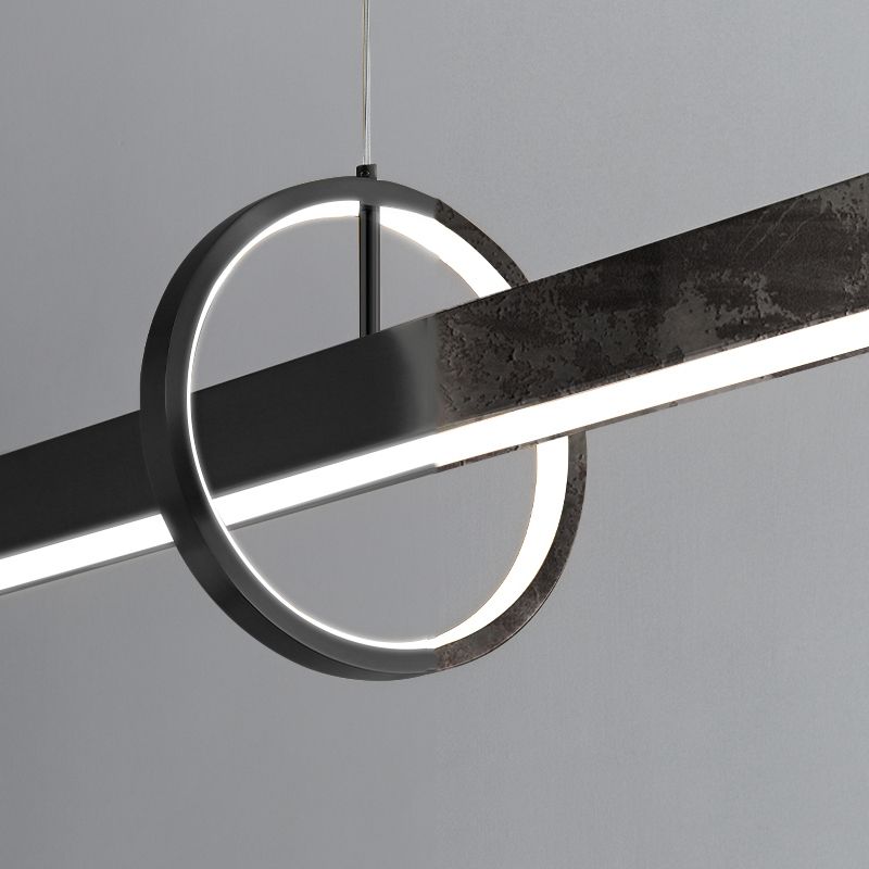 Lineare Form Island Lichter zeitgenössischer Stil Metal 2 Light Island Lighting