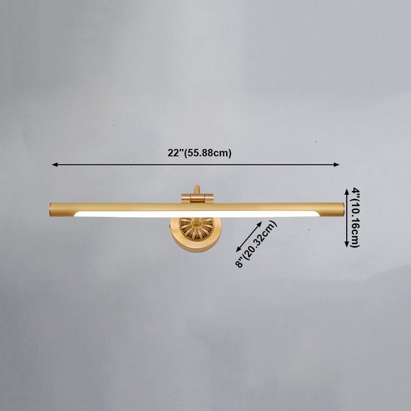 Modern Simple Copper Makeup Mirror Lamp Nordic LED Mirror Light Fixture for Bathroom