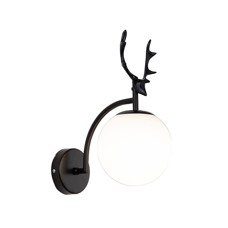 Metal Glass Wall Sconce 1 Blub Wall Mounted Light Fixture for Study Room
