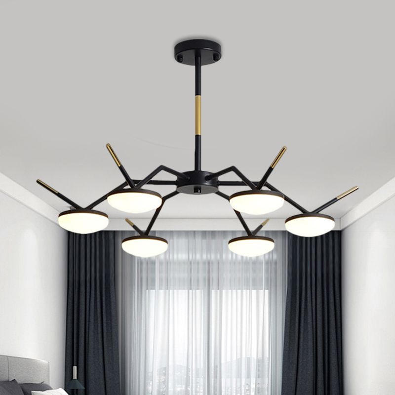 Lampada lampadina del cerchio metallico Modernismo LED LED Black Aftaccia del soffitto con braccio di linea rotto
