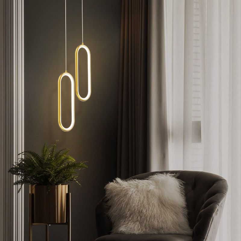 Geometric Metal Suspended Lighting Fixture Modern Style Pendant Lighting Fixtures