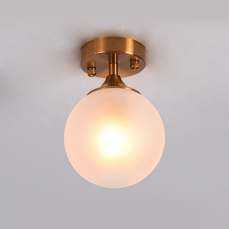 Glass Ball Shape Flush Mount Light Modern 1-Light Flush Mount Ceiling Fixture
