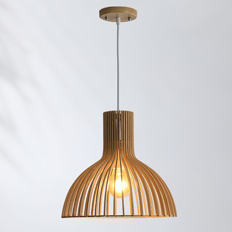 Geometric Shape Wood Hanging Light Modern Style 1 Light Hanging Light Fixtures in Brown