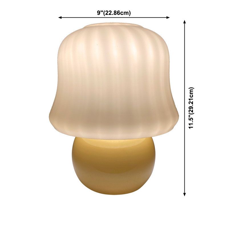 Lampade da tavolo in vetro a forma di tamburo Lampade da comodino in vetro stile moderno a 1 luce