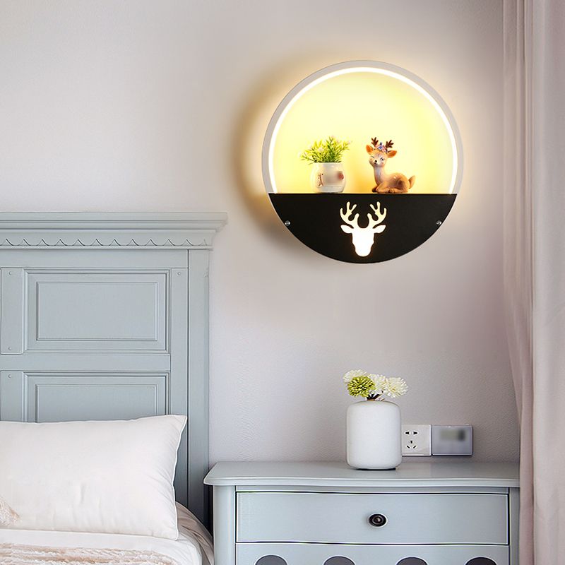 Geometry Shape Metal Wall Lighting Idea Kids Style 1 Light Wall Light Fixture