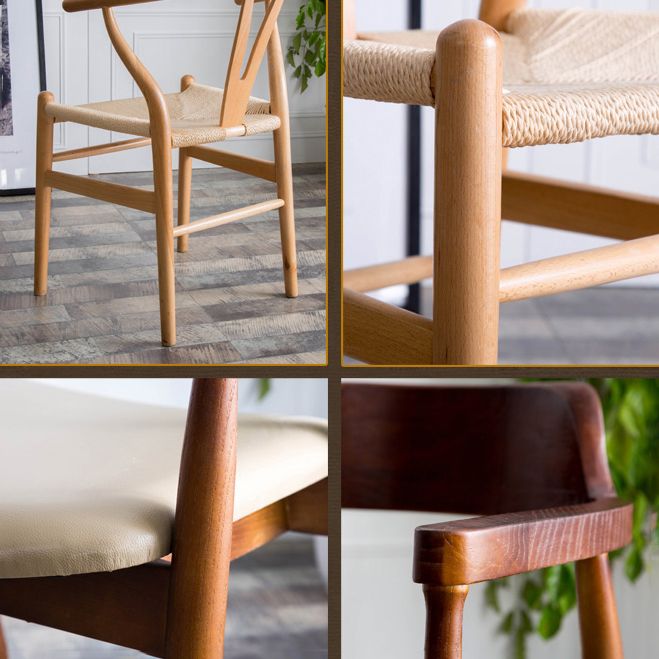 Modern Solid Wood Kitchen and Dining Room Chair Open Back Dining Side Chair