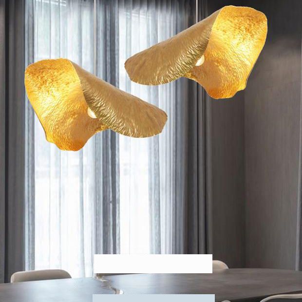 Metal Shaded Pendant Light Kit Contemporary Gold Hanging Light Fixture for Restaurant