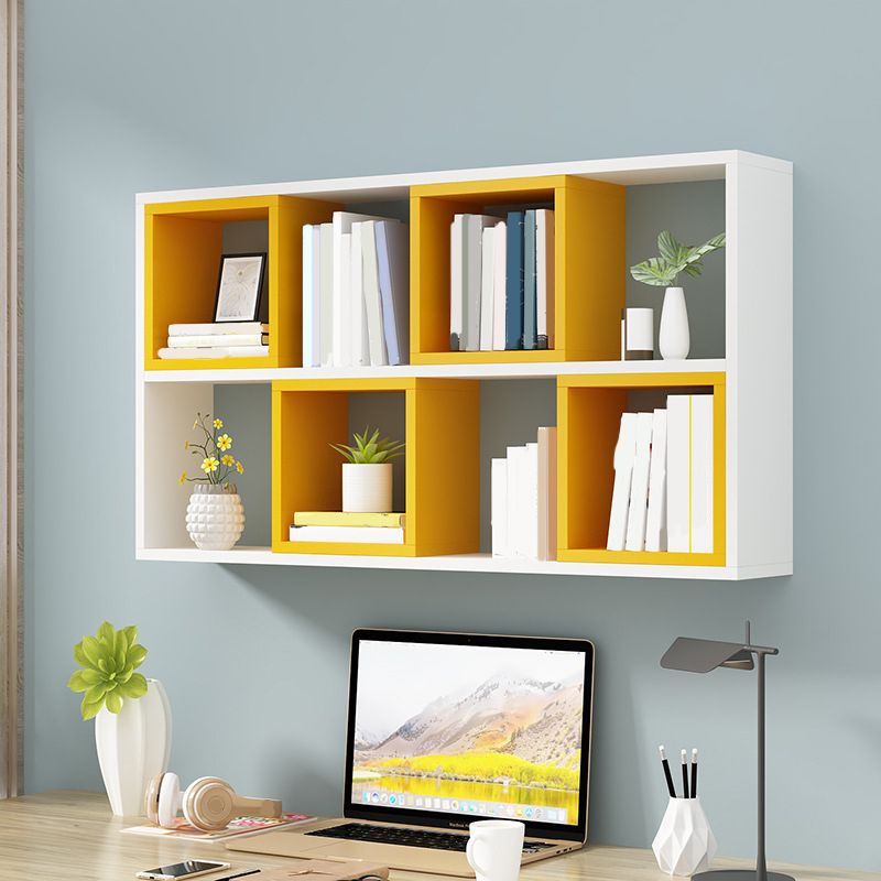 Wall Unit Open Book Shelf Modern Engineered Wood Shelf Bookcase for Bedroom