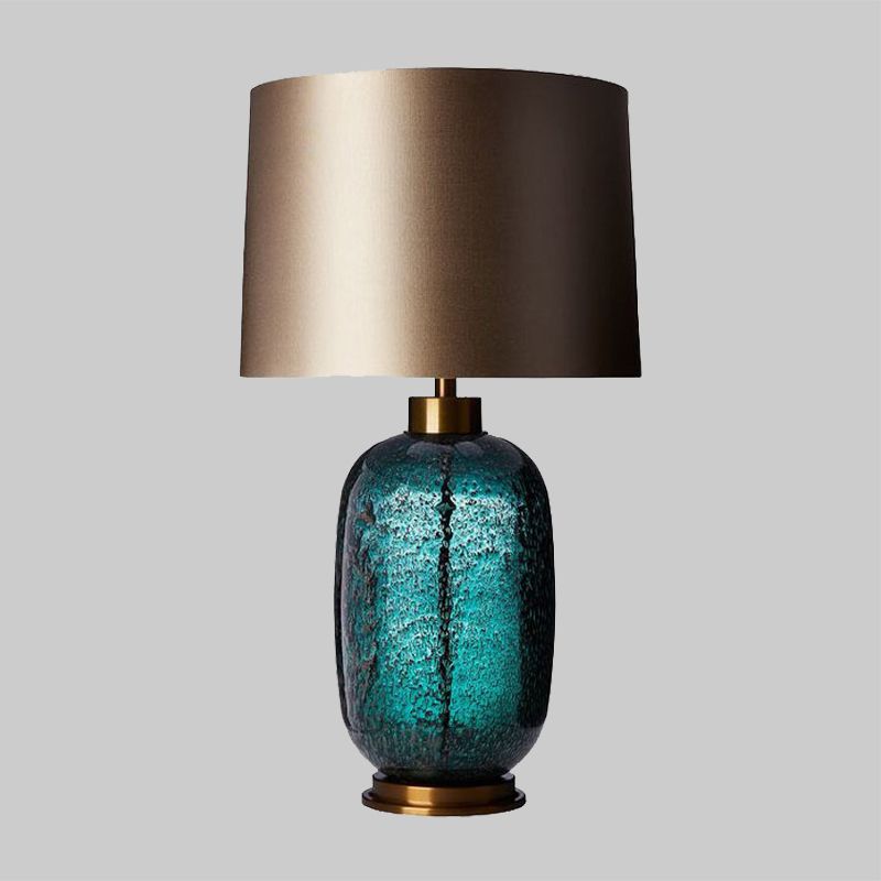 1 tâche de tête de chambre à coucher lumière contemporaine petite lampe de bureau avec une teinte en tissu de tambour