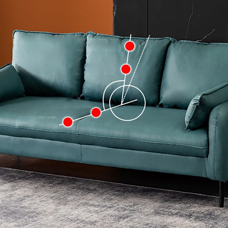 Faux Leather Cushions Sofa 3-Seat Contemporary 30.7" High Sofa