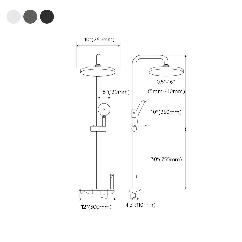 Modern Thermostatic Shower Combo Slide Bar Valve Included Shower System