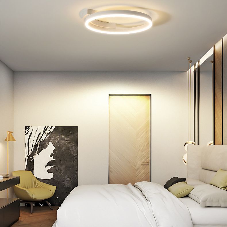LED Minimaliste moderne Ceiling Light Aluminium circulaire Flush Mount avec Acrylique Shade