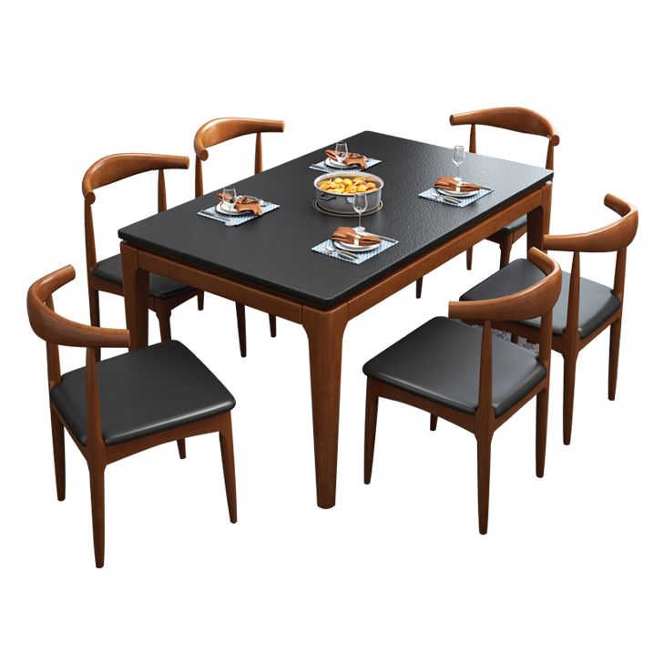 4-foot Stone Furniture Midcentury Style Rectangle Dining Table for Indoor