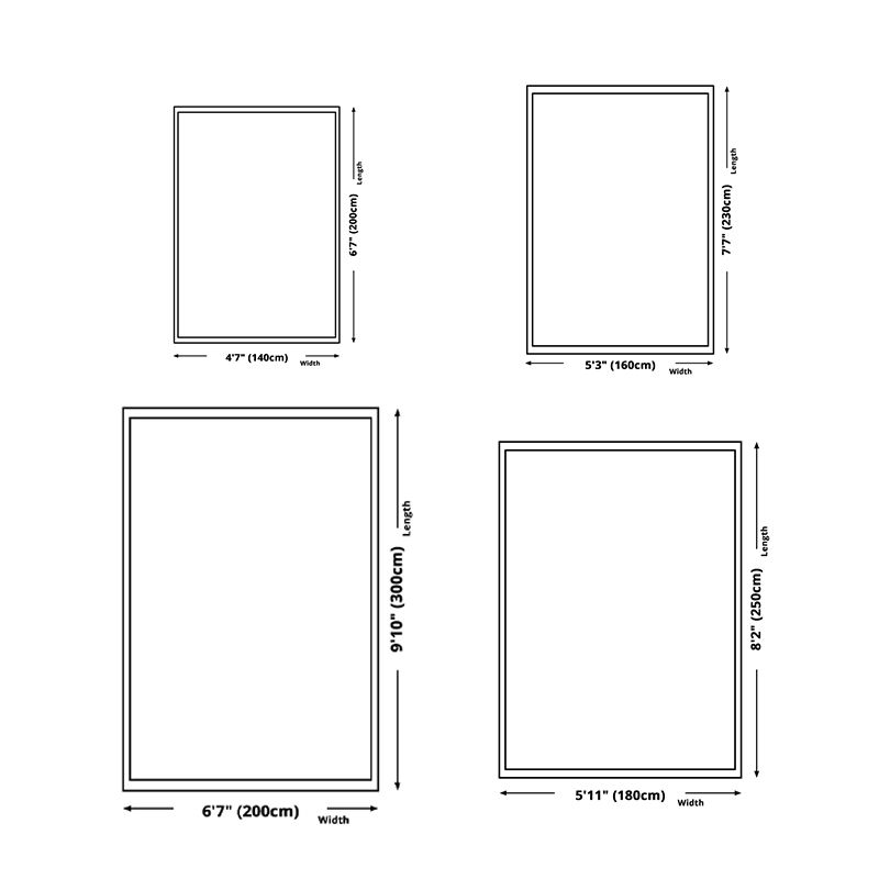 Minimalist Geometry Pattern Rug Polyester Area Carpet Non-Slip Backing Indoor Rug for Living Room