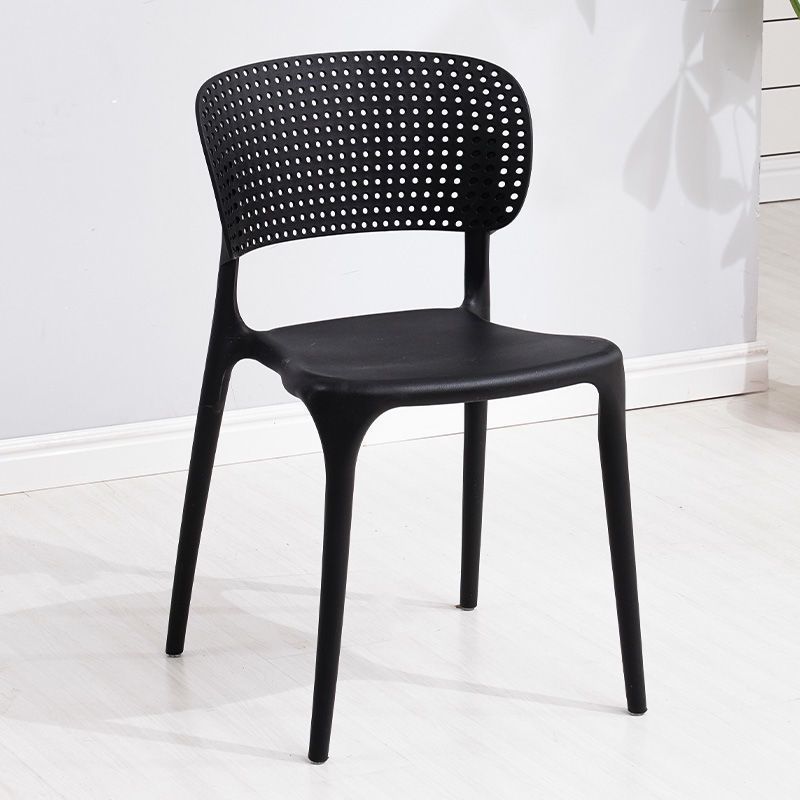 Open Back Dining Side Chair Stacking Plastic Dining Armless Chair