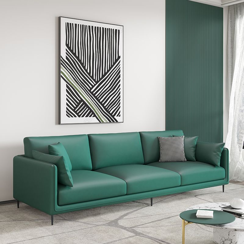 Sofa standard du bras de smoking en faux cuir contemporain avec oreillers de boîtier