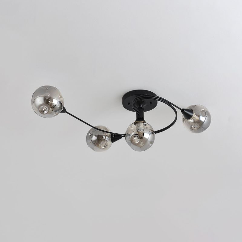 Glass Round Ceiling Lighting Nordic-Style Ceiling Light Fixture for Living Room