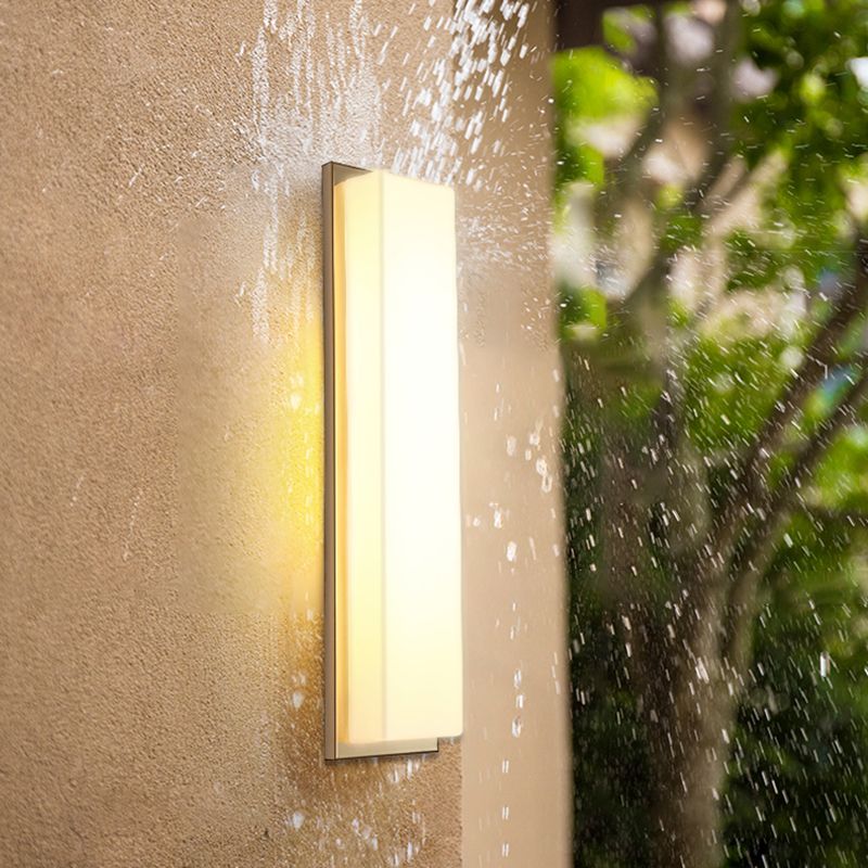 1-Light Retangular Wall Sconce Modern Simple Style LED Wall Lighting in Gold