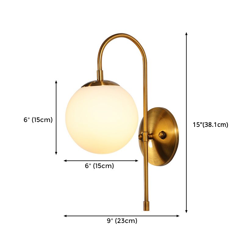 Modern Minimalist Style Global Wall Light Sconces Glass 1 Light Wall Lights for Bedroom