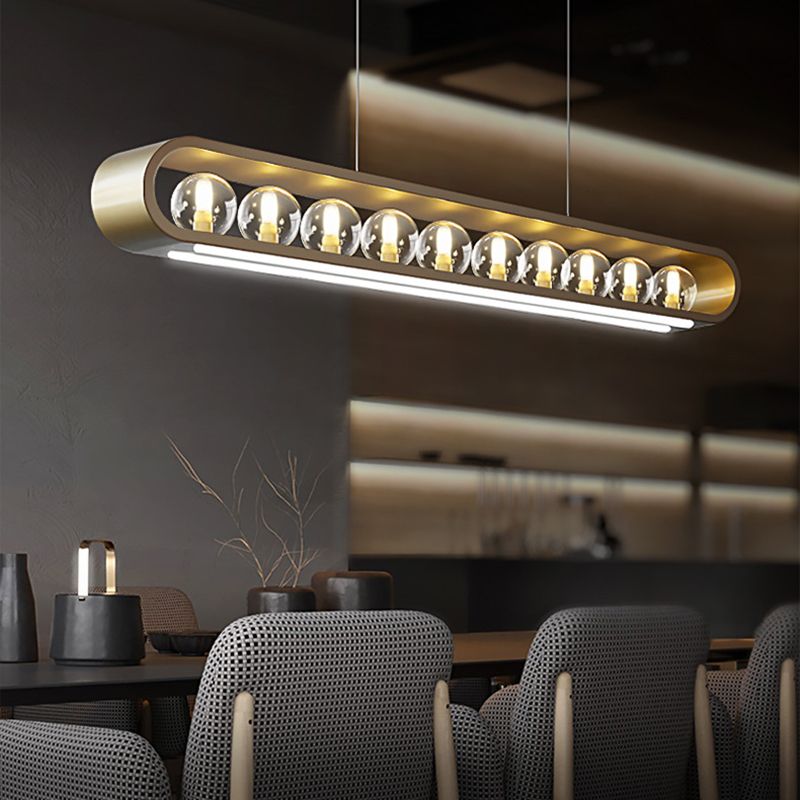 Minimalismo Isla Ligera Ligera de vidrio transparente accesorios de iluminación para comedor