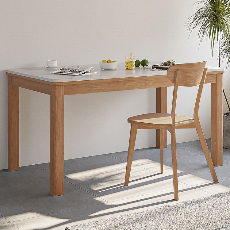 Stone Top Dining Table Set with Wooden Chairs 1/2/5 Pieces Dinette Set for Home