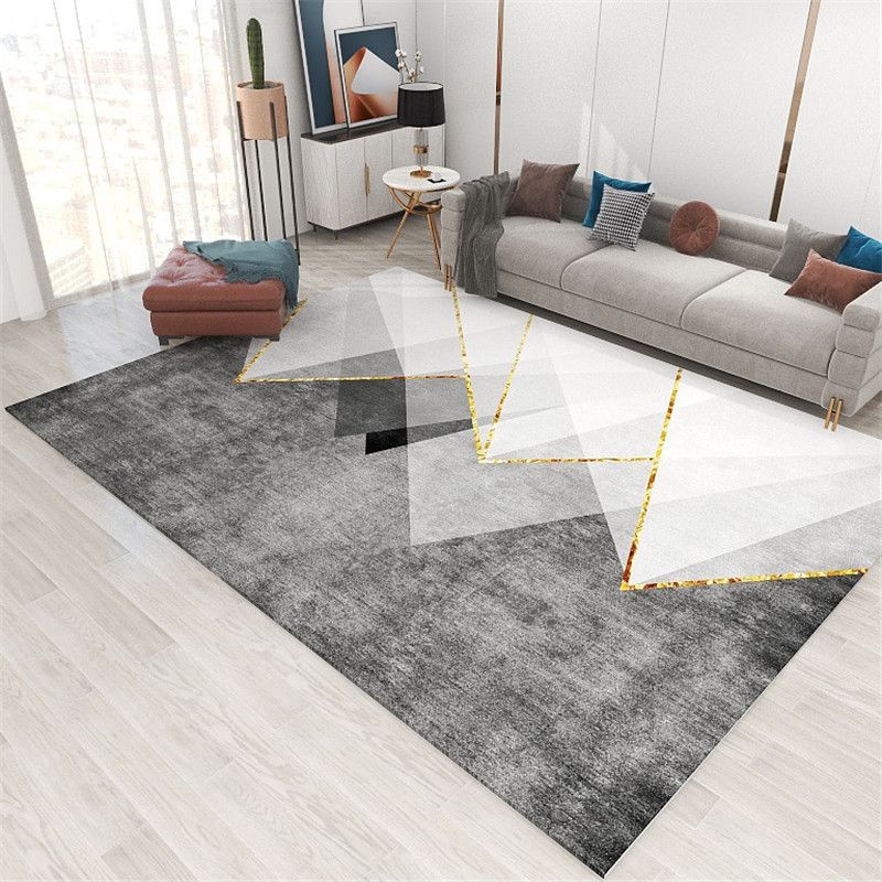 Formeller geometrischer Druckteppich Multi -Farbe Polypropylen Innenteppich Haustierfreundlicher Maschinenwaschable Teppich für Wohnzimmer