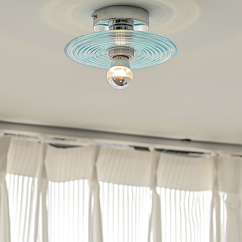 Modern Simple Glass Ceiling Light Circle Shape Ceiling Lamp for Bedroom