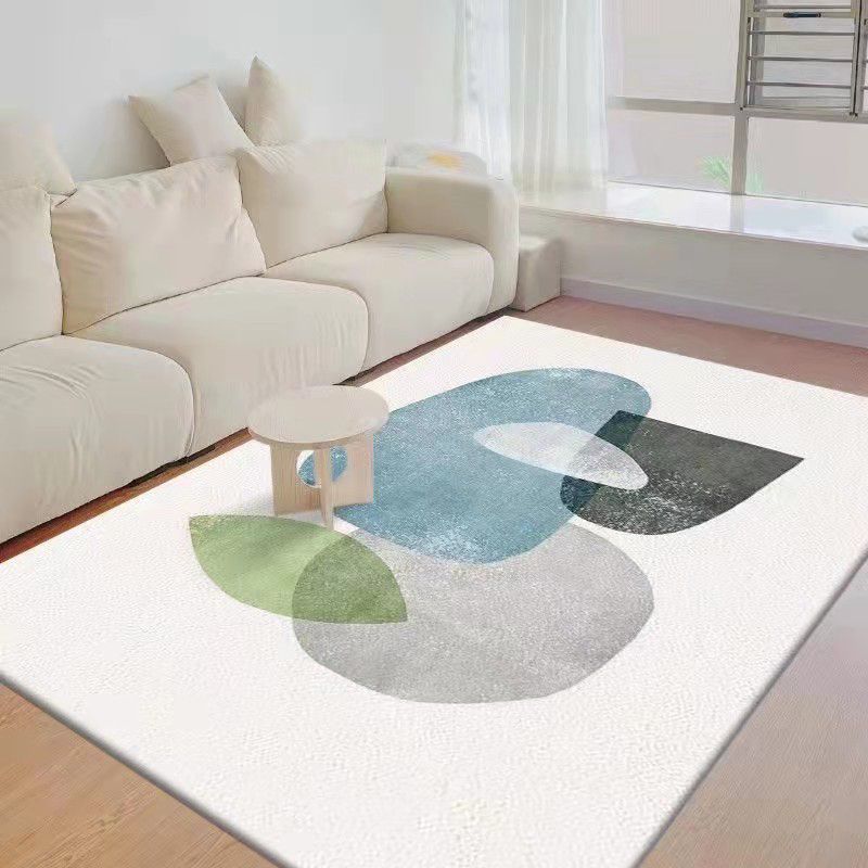 Beige Casual Rug Polyester Color Block Rug Stain Resistant Rug for Living Room