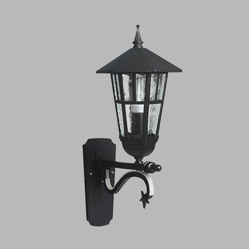 Farmale a parete di urna a 1 bulba Black Black Clear Water/Basce Basched Glass Wall Monted Lamp, largo 20 "/21,5"