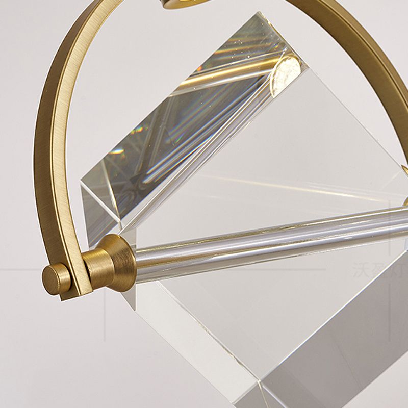 Helder glazen kubieke hangende lampkit eigentijds goud hanglamp plafondlicht voor slaapkamer