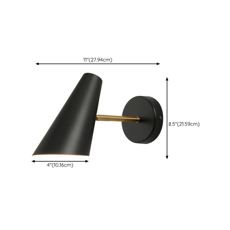 Single Black Modernism Wall Mounted Sconce Iron Wall Light Bedroom