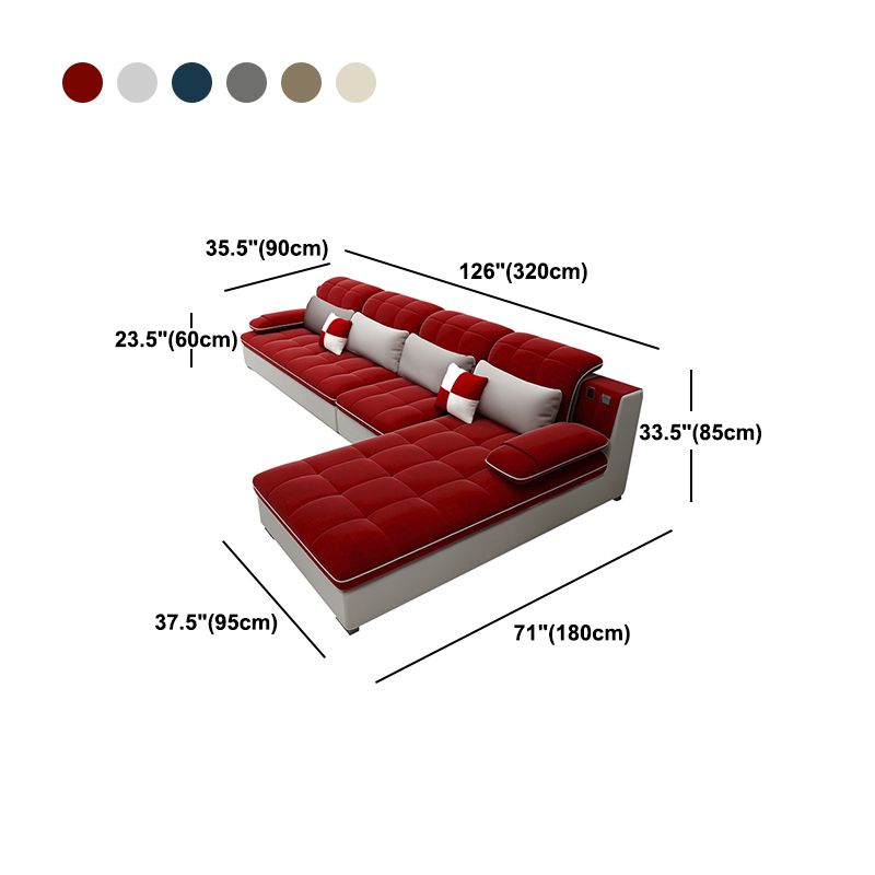 Pillow Top Arm L-Shape Right Hand Facing Sofa Furniture Sectionals